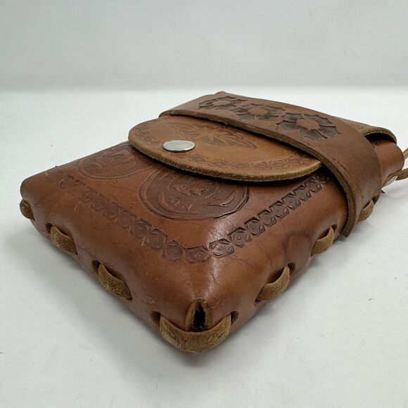 Vintage Leather Clutch Wristlet Large Belt Loop Western Boho - Picture 9 of 12